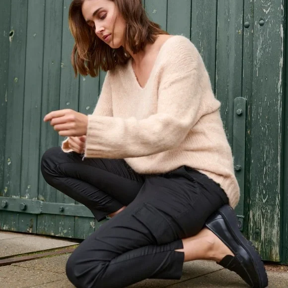 Kaffe KAalioma Smoke Gray Pullover sweater Wool Blend women size M - Picture 1 of 15